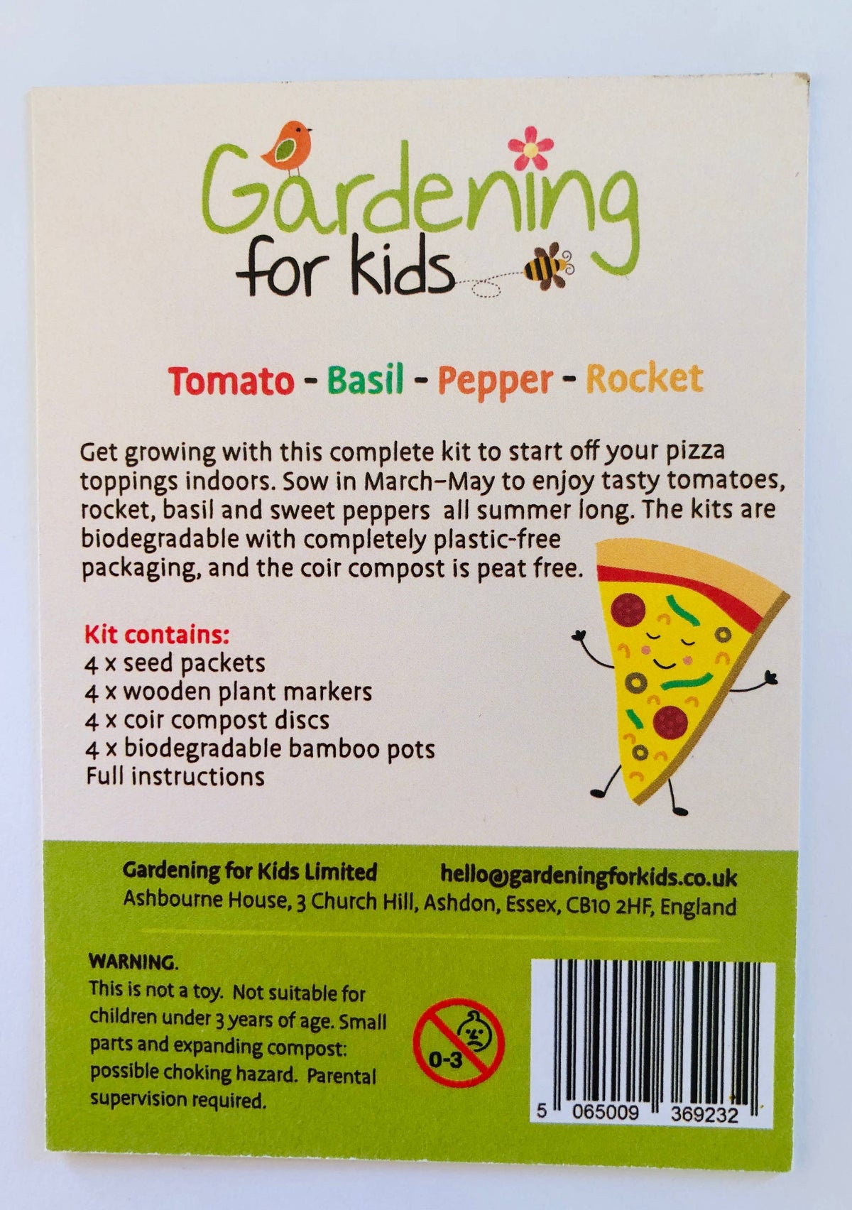 Grow Your Own Pizza Toppings Growing Kit Gift Bag - The Noble Badger 