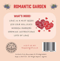 Romantic Garden. Eco Mini Plant Grow Kit - The Noble Badger - Gift - Valentines 