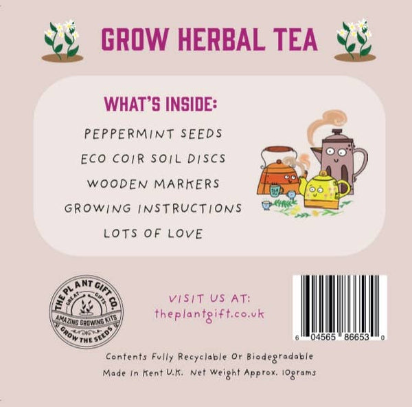 Herbal Tea. Eco Mini Grow-Kit Peppermint - The Noble Badger - Gift - Grow Kit