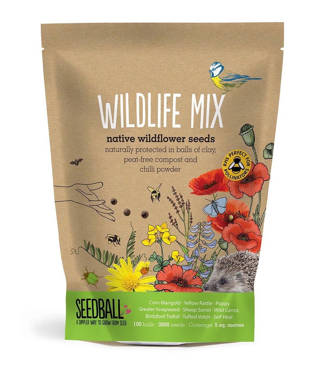 Seedball Wildflower Grab Bags - Wildlife Mix - The Noble Badger - Gift- Garden 