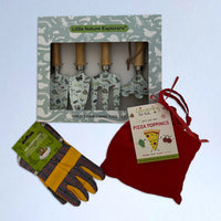 Children's Garden Set - Pizza Toppings - The Noble Badger - Gift - Children's Gifts - Hand Tools - Children's Gardening Gloves - Grow Bag